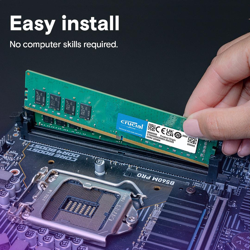 رم دسکتاپ کروشیال DDR4 تک کاناله 8 گیگابایت 3200 مگاهرتز CL22 U-DIMM ولتاژ 1.2 ولت مدل PC4-25600