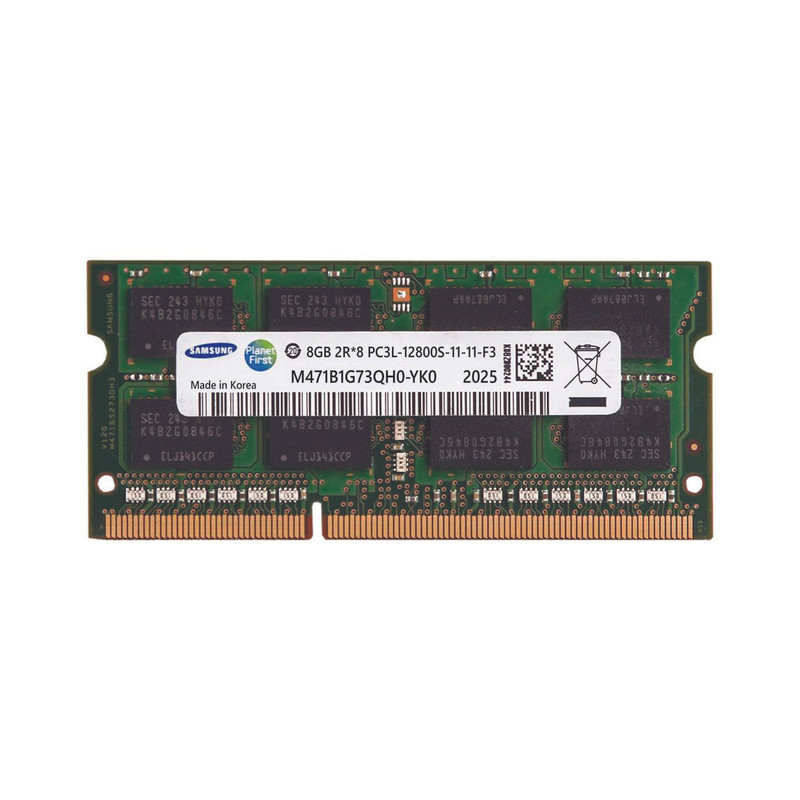 رم لپ‌تاپ DDR3 8 گیگابایت تک کاناله سامسونگ مدل PC3L 12800S فرکانس 1600 مگاهرتز تایمینگ CL11 ولتاژ 1.35 ولت SO-DIMM