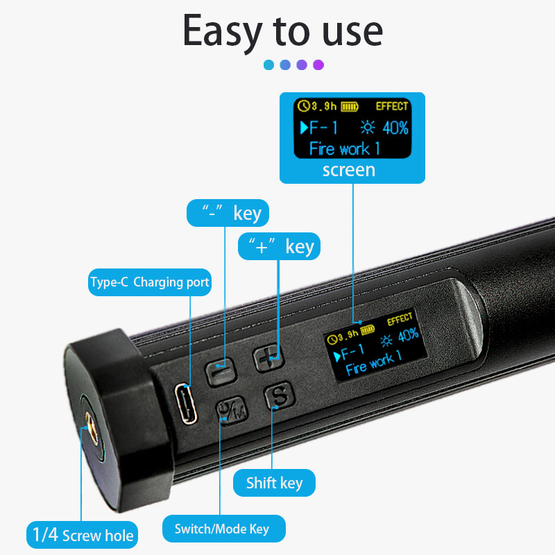 باتوم لایت مدل JM30 RGB