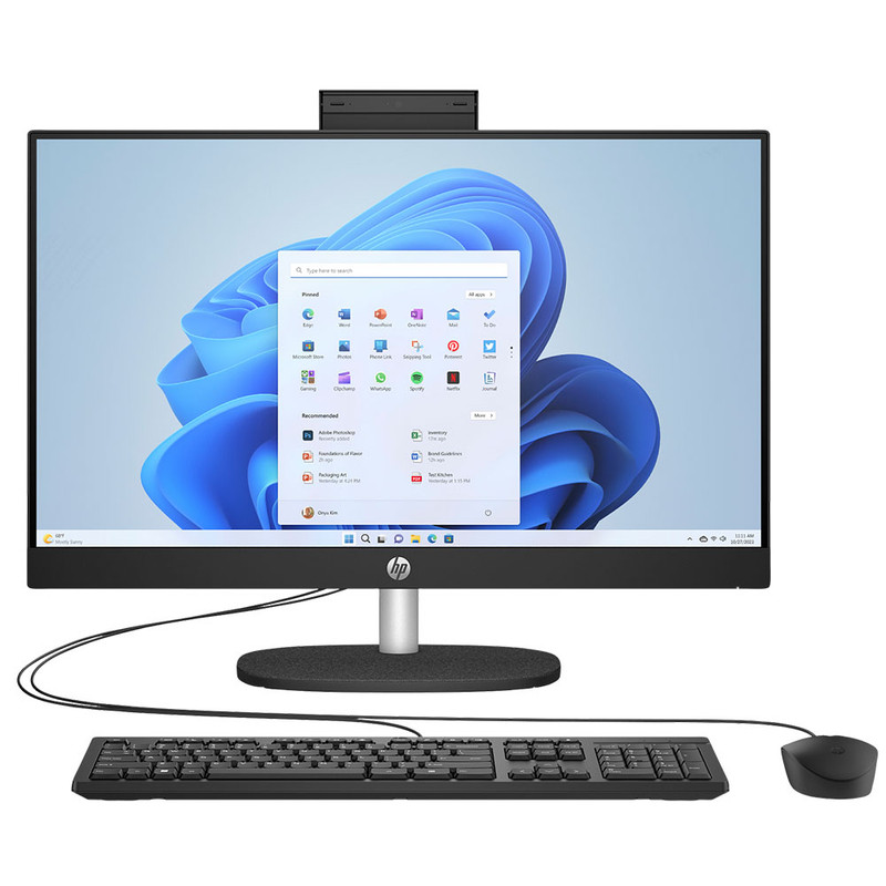 کامپیوتر همه کاره 27 اینچ اچ پی مدل HP AIO 27 CR1078nh با پردازنده Core Ultra 7-155U، رم 16 گیگابایت از نوع DDR5 و حافظه داخلی 512 گیگابایت SSD، گرافیک Intel Graphics (integrated)، نمایشگر از نوع IPS