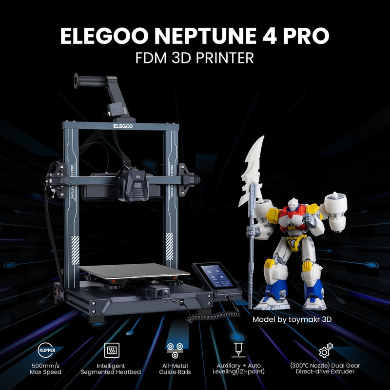 پرینتر سه بعدی فیلامنتی الگو مدل Neptune 4 Pro