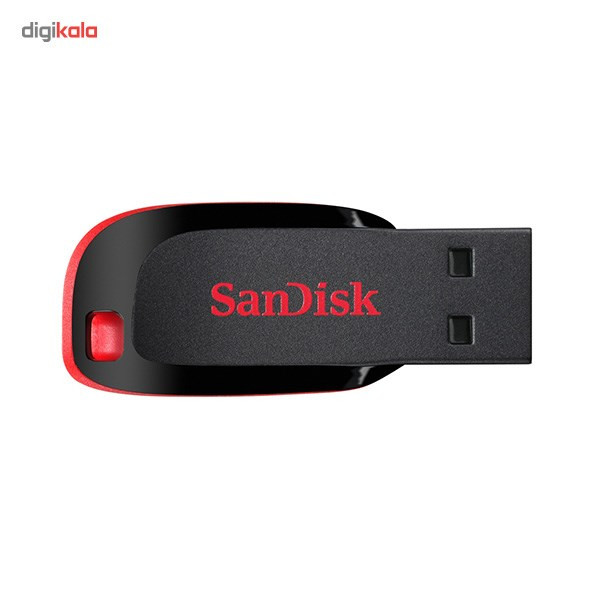 فلش مموری 64 گیگابایت سن دیسک مدل Cruzer Blade CZ50 با رابط USB 2.0، بدنه مات مقاوم در برابر اثر انگشت، قابلیت رمزگذاری نرم‌افزاری و شیار اتصال بند