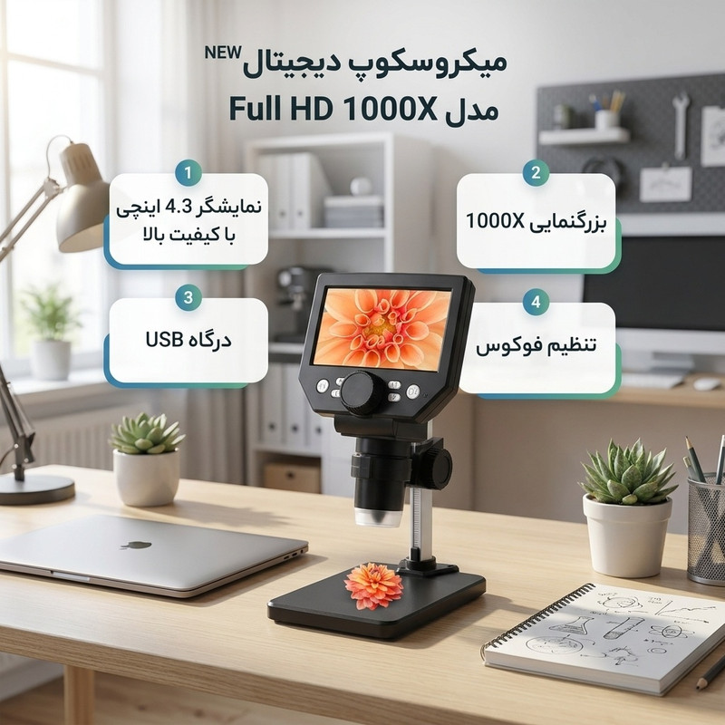 میکروسکوپ دیجیتال مدل Full HD 1000X NEW