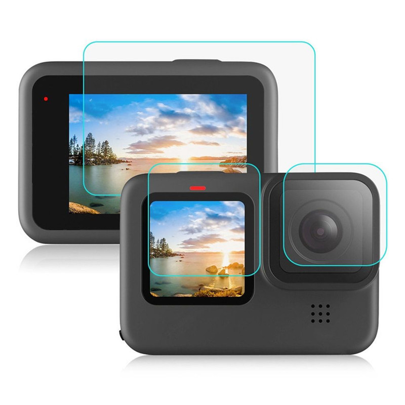 محافظ صفحه نمایش و لنز دوربین مدل He10 مناسب برای دوربین ورزشی گوپرو Hero 10 / 11 مجموعه 3 عددی