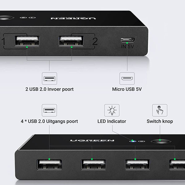 هاب سوئیچ 4 پورت پرینتر یوگرین مدل US216-30767