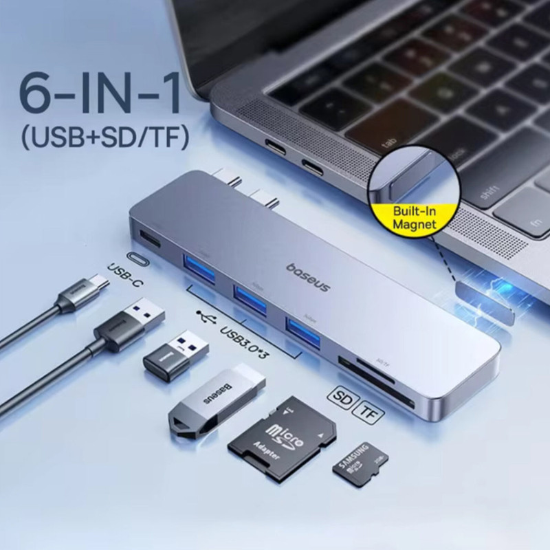 هاب 6 پورت USB-C بیسوس مدل UltraJoy Series BS-OH179