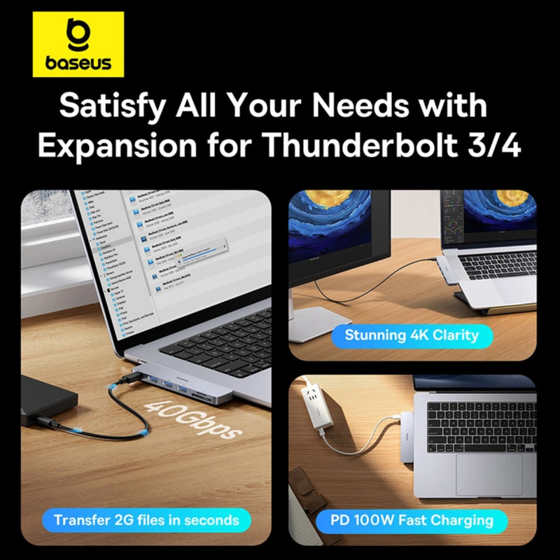 هاب 6 پورت USB-C بیسوس مدل UltraJoy Series BS-OH179