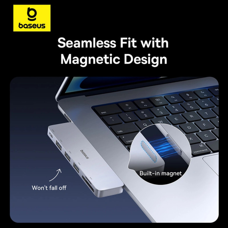 هاب 6 پورت USB-C بیسوس مدل UltraJoy Series BS-OH179