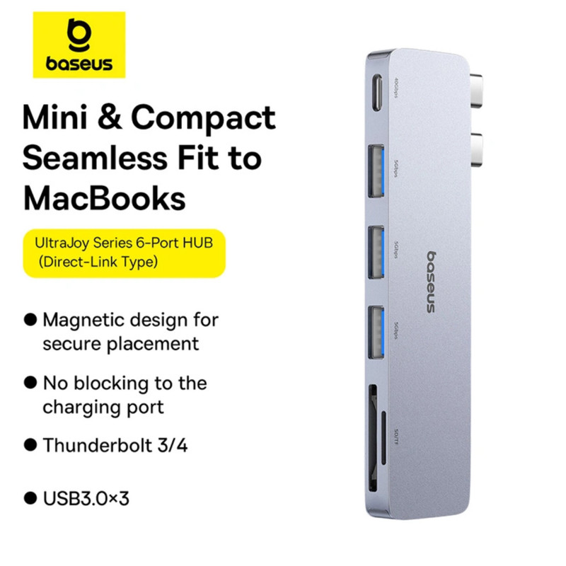 هاب 6 پورت USB-C بیسوس مدل UltraJoy Series BS-OH179