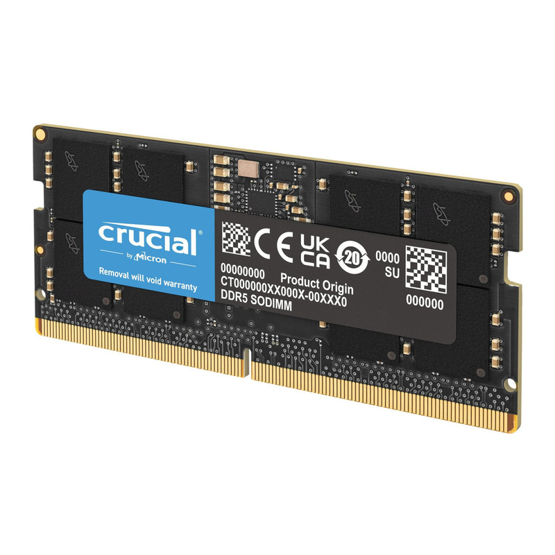 رم دسکتاپ 8 گیگابایت DDR5 کروشیال مدل CT8 با فرکانس 4800 مگاهرتز، تایمینگ CL40 و ولتاژ 1.1 ولت، تک‌کاناله