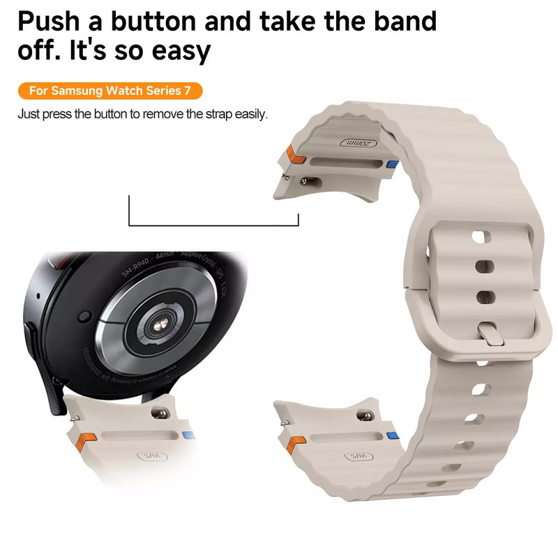 بند راینو مدل W7-Sport مناسب برای ساعت هوشمند سامسونگ Galaxy Watch 4/5/6/7/FE سایز 40/42/43/44/46/47 میلی متری