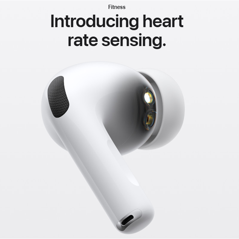 هدفون بلوتوثی اپل مدل AirPods Pro 3 با نویز کنسلینگ فعال، قابلیت پخش صدای محیطی، عمر باتری 10 ساعت، مقاوم در برابر رطوبت و عرق