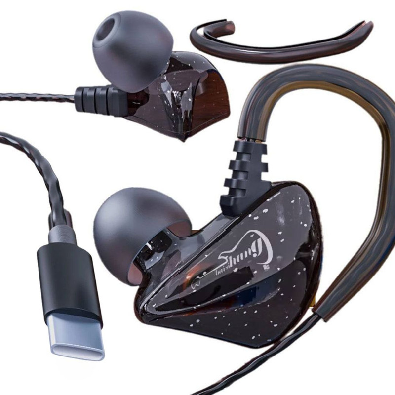 هندزفری سیمی تو گوشی مدل V-4O با نویز کنسلینگ فعال، رابط USB Type-C، کلید مدیریت صدا، گیره نگهدارنده و پد گوشی یدکی