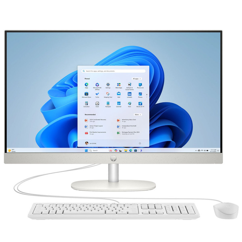 کامپیوتر همه کاره 27 اینچ اچ پی مدل HP AIO 27 CR2037nh با پردازنده Core Ultra 7-255U، رم 8 گیگابایت از نوع DDR5 و حافظه داخلی 512 گیگابایت SSD، گرافیک UHD Graphics (integrated)، نمایشگر از نوع IPS