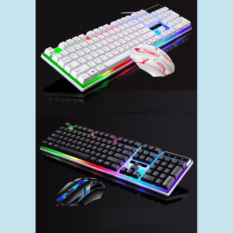 کیبورد و ماوس گیمینگ مدل G21B، سوییچ ممبران، Full-size، نورپردازی RGB