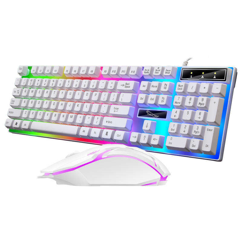 کیبورد و ماوس گیمینگ مدل G21B، سوییچ ممبران، Full-size، نورپردازی RGB