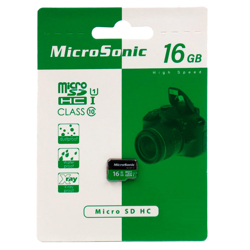 کارت حافظه microSDHC میکروسونیک مدل HC کلاس 10 استاندارد UHS-I U1 سرعت 90MBps ظرفیت 16 گیگابایت