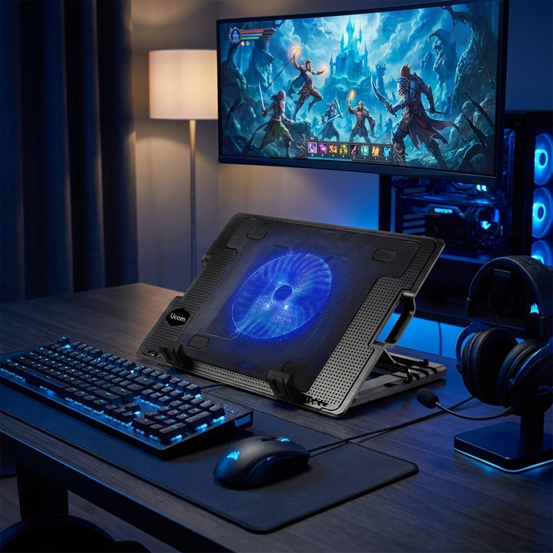 پایه خنک کننده لپ تاپ یوکام مدل blue fan