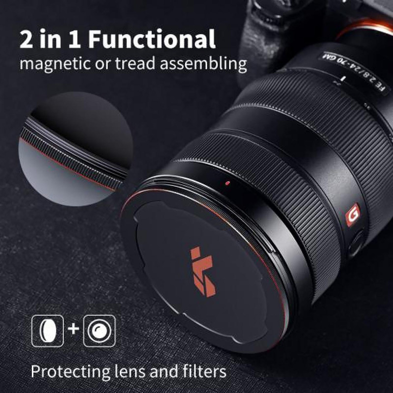آداپتور لنز کی اند اف مدل  MAGNET LENS CAP - 49 MM