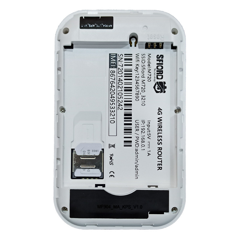مودم جیبی 4G LTE اسفیورد مدل M720 با باتری 3000 میلی‌آمپر ساعت، پشتیبانی از 4.5G، اتصال همزمان تا 10 کاربر، سرعت دانلود 150 مگابیت بر ثانیه، وای‌فای 802.11b/g/n و قابلیت اتصال USB