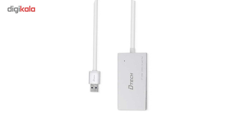 هاب 4 پورت USB3.0 دیتک مدل DT-3308 به طول 25 سانتی متر
