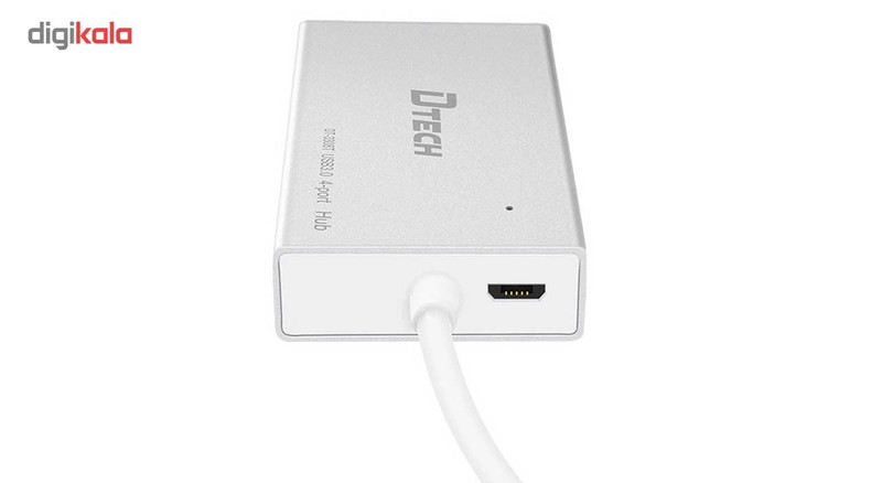 هاب 4 پورت USB3.0 دیتک مدل DT-3308 به طول 25 سانتی متر