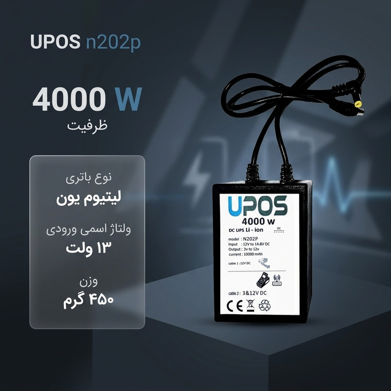 یو پی اس کارتخوان و مودم یوپوز مدل n202p ظرفیت ۴۰۰۰ ولت آمپر