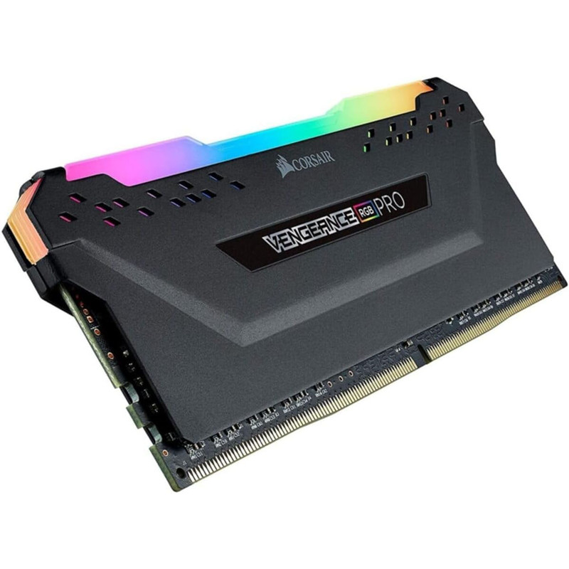 رم دسکتاپ DDR4 8 گیگابایت کورسیر مدل VENGEANCE RGB با فرکانس 3200 مگاهرتز، تایمینگ CL16 و هیت‌سینک