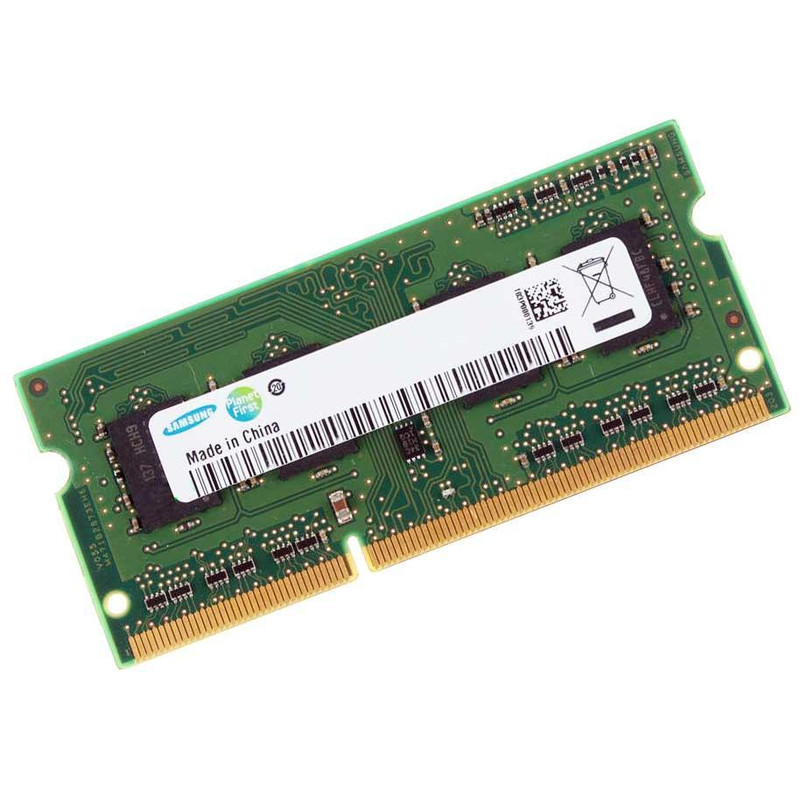 رم لپ‌تاپ DDR3 تک کاناله 4 گیگابایت سامسونگ مدل M471B5273CH0-CH9 فرکانس 1333 مگاهرتز، تایمینگ CL9، ولتاژ کاری 1.5 و 1.35 ولت، نوع SO-DIMM با 204 پین
