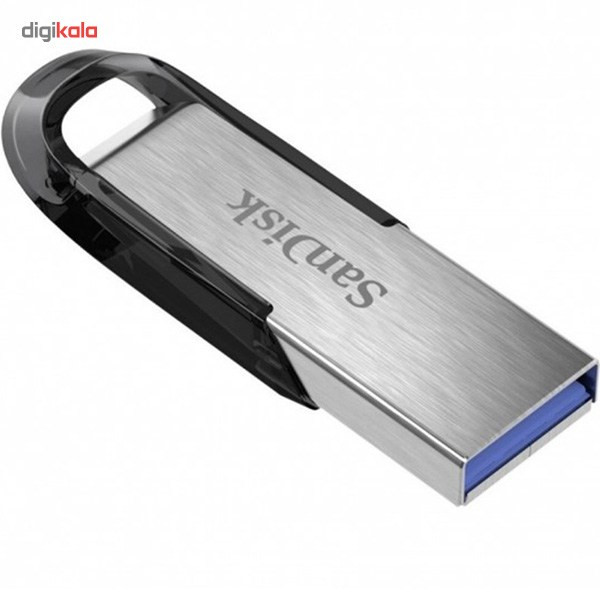 فلش مموری سن دیسک Ultra Flair CZ73 ظرفیت 64 گیگابایت با رابط USB 3.0 و بدنه فلزی مقاوم، سرعت انتقال 150 مگابایت بر ثانیه و سازگار با انواع سیستم‌عامل‌ها و دستگاه‌ها