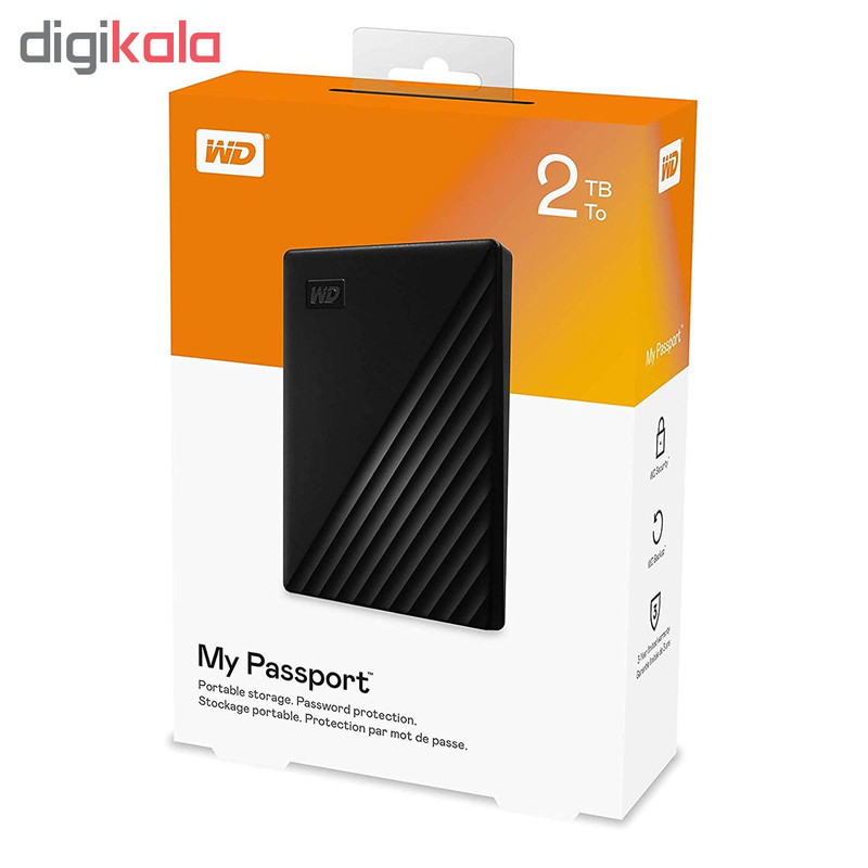 هارد اکسترنال وسترن دیجیتال مدل My Passport ظرفیت 2 ترابایت با استاندارد ارتباطی USB 3.1 Gen1