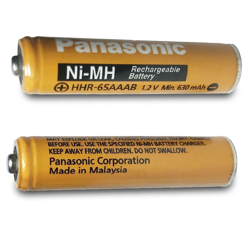 باتری نیم قلمی قابل شارژ تلفن بی سیم پاناسونیک مدل Ni-MH/HHR-65AAAB بسته دو عددی