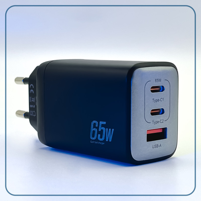 شارژر دیواری 65 وات وونک مدل PD-65W به همراه کابل USB-C