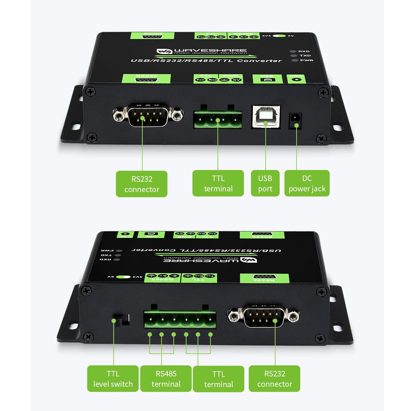 مبدل صنعتی سریال ویوشیر مدل USB/RS232/RS485/TTL Converter