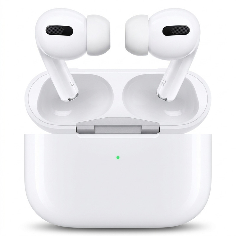 هدفون بلوتوثی مدل AirPods Pro، کاهش نویز دوبرابری، شارژ بی‌سیم محفظه، عمر باتری تا 25 ساعت برای محفظه و 4 ساعت برای هدفون