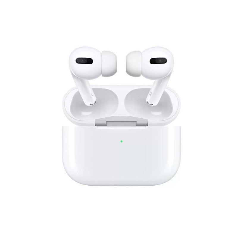 هدفون بلوتوثی مدل AirPods Pro، کاهش نویز دوبرابری، شارژ بی‌سیم محفظه، عمر باتری تا 25 ساعت برای محفظه و 4 ساعت برای هدفون