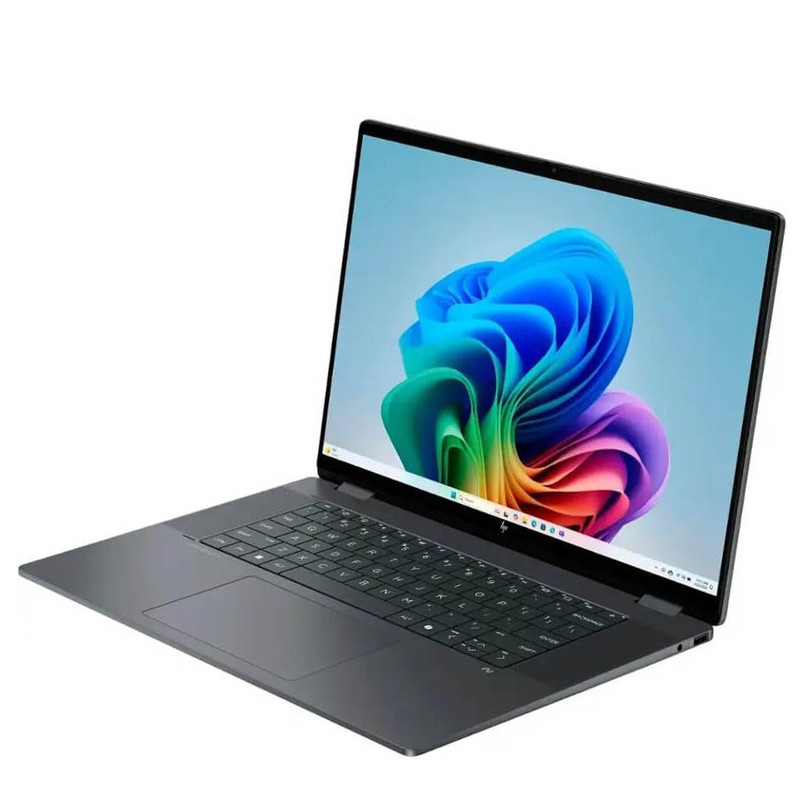 لپ‌تاپ 16 اینچی اچ‌پی مدل OmniBook X Flip 16-as0023dx، پردازنده Core Ultra 7-256V، رم 16 گیگابایت LPDDR5X، حافظه SSD با ظرفیت 1 ترابایت، نمایشگر لمسی چرخش 360 درجه و پشتیبانی از قلم، سیستم عامل ویندوز