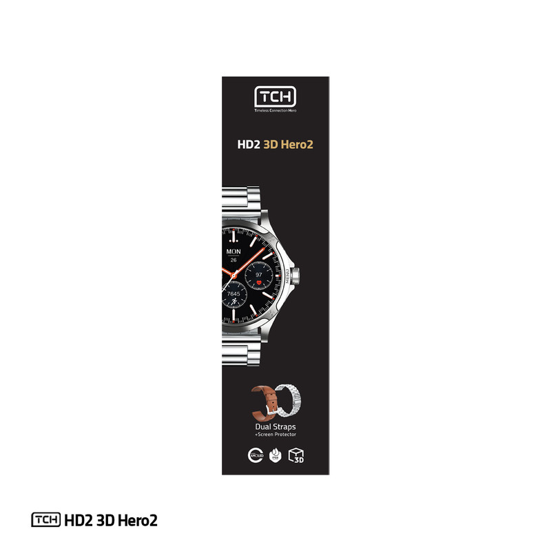 ساعت هوشمند تی سی اچ مدل TCH HD2 3D Hero2 دارای قابلیت های کنترل موسیقی (Music Player)، پشتیبانی از زبان فارسی در منو و سیستم‌عامل، قابلیت مکالمه از طریق بلوتوث بند فلز