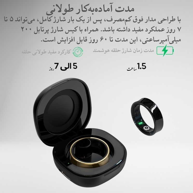 حلقه هوشمند اسمارت رینگ مدل r09 رنگ طلایی