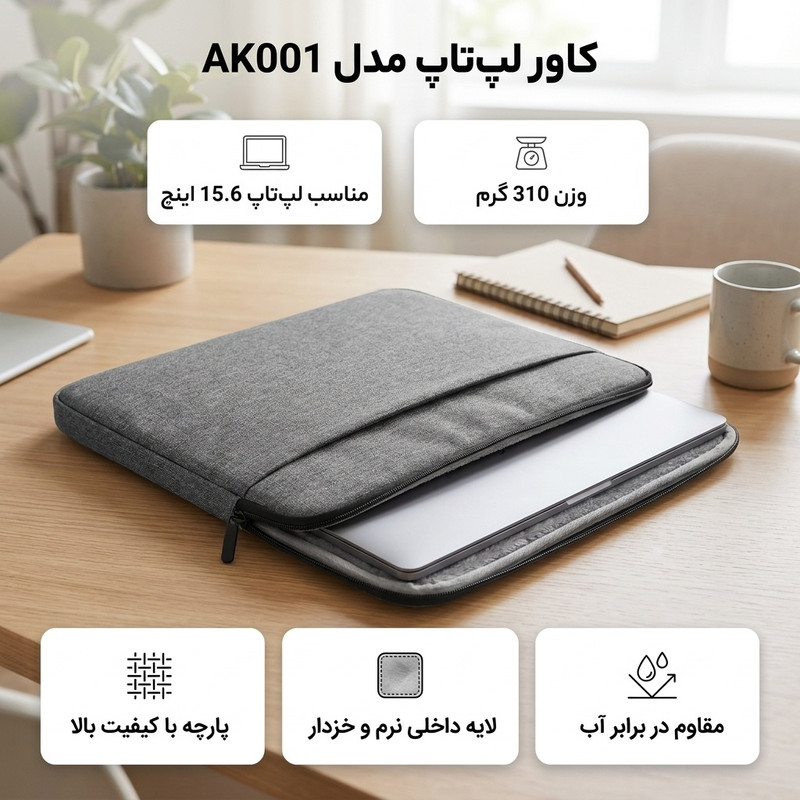 کاور لپ تاپ مدل AK001 مناسب برای لپ تاپ 15.6اینچی