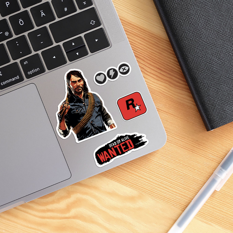 استیکر لپ تاپ مدل رد دد ریدمپشن red dead redemption مجموعه 10 عددی