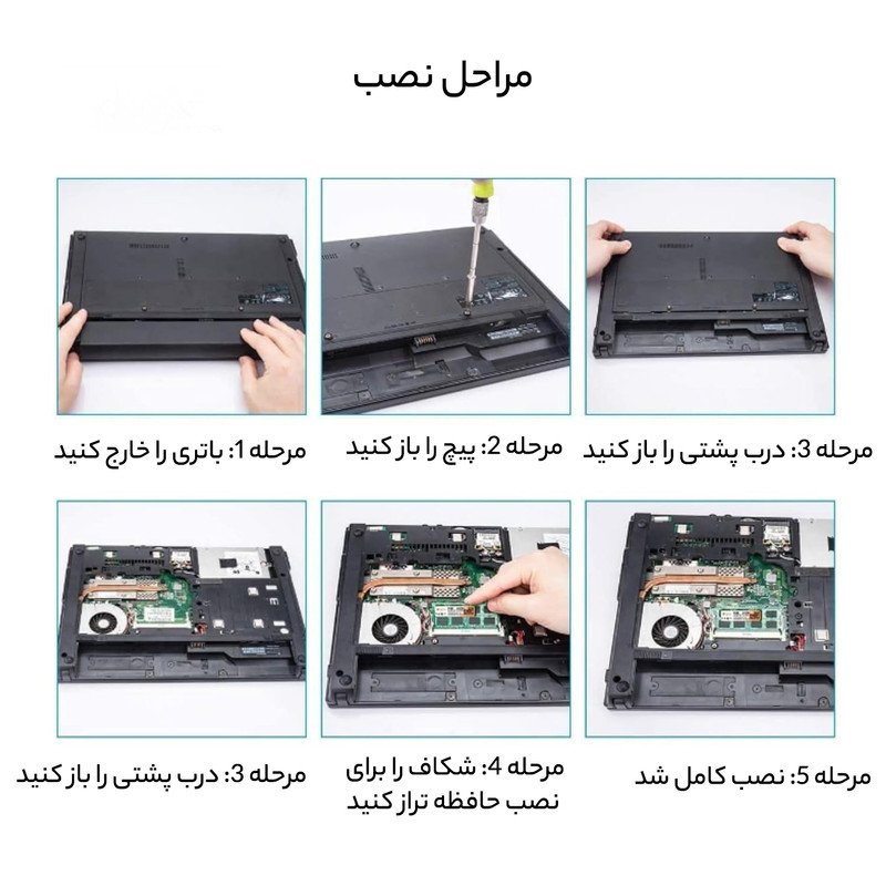 رم لپ‌تاپ سامسونگ DDR3 4 گیگابایت مدل 1333 PC3 10600s تک کاناله با فرکانس 1333 مگاهرتز