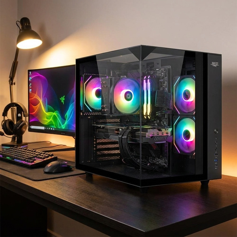 کیس کامپیوتر گیمینگ اوست مدل AQ15 TG B