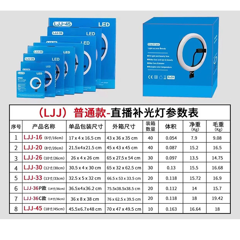 رینگ لایت مدل LJJ-33 RGB