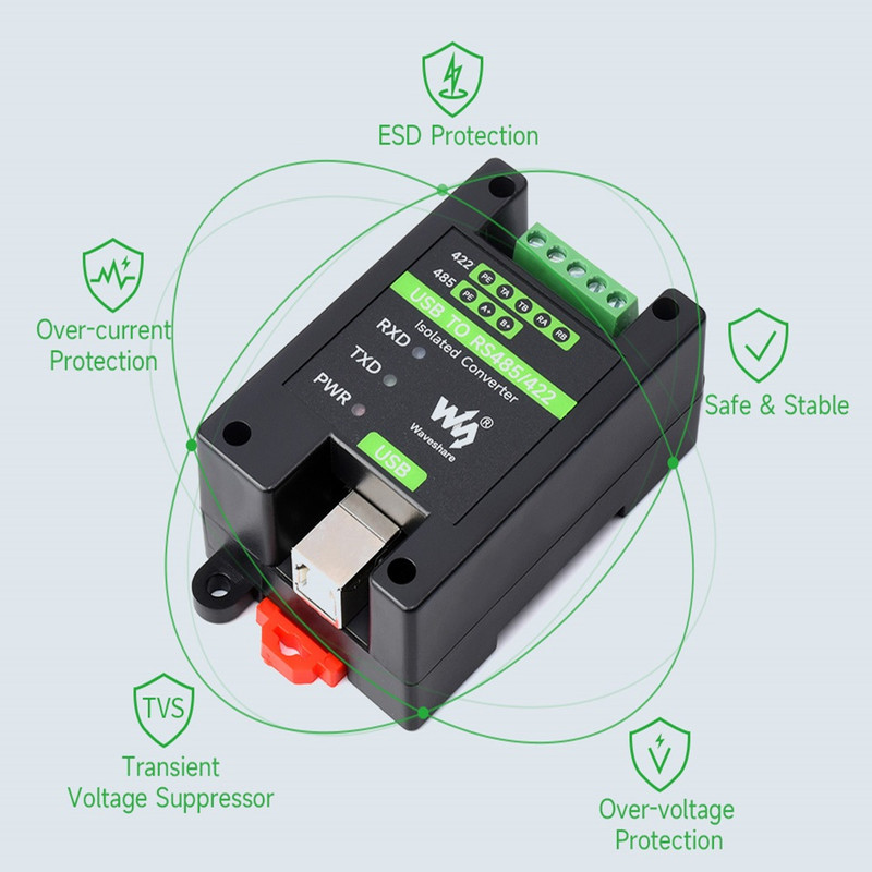 مبدل صنعتی USB به سریال ویوشیر مدل USB TO RS485/422