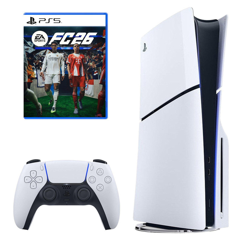 کنسول بازی سونی مدل PlayStation 5 Slim ظرفیت 1 ترابایت ریجن اروپا سری CFI-2116 به همراه بازی EA Sports FC 26