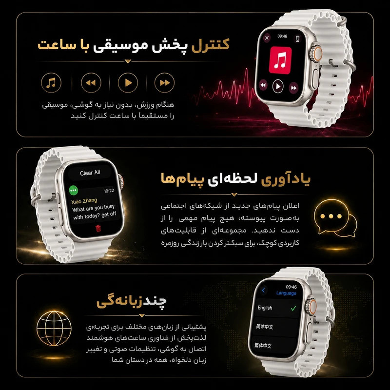 ساعت هوشمند 49 میلی متری مدل KX60 ULTRA با بند سلیکونی