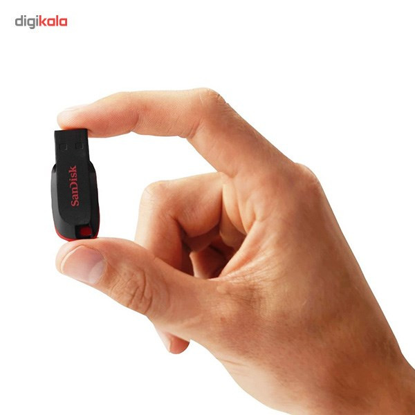 فلش مموری 16 گیگابایت سن دیسک مدل Cruzer Blade CZ50 با رابط USB 2.0 Type-A، طراحی بدون درپوش و قابلیت رمزگذاری اطلاعات