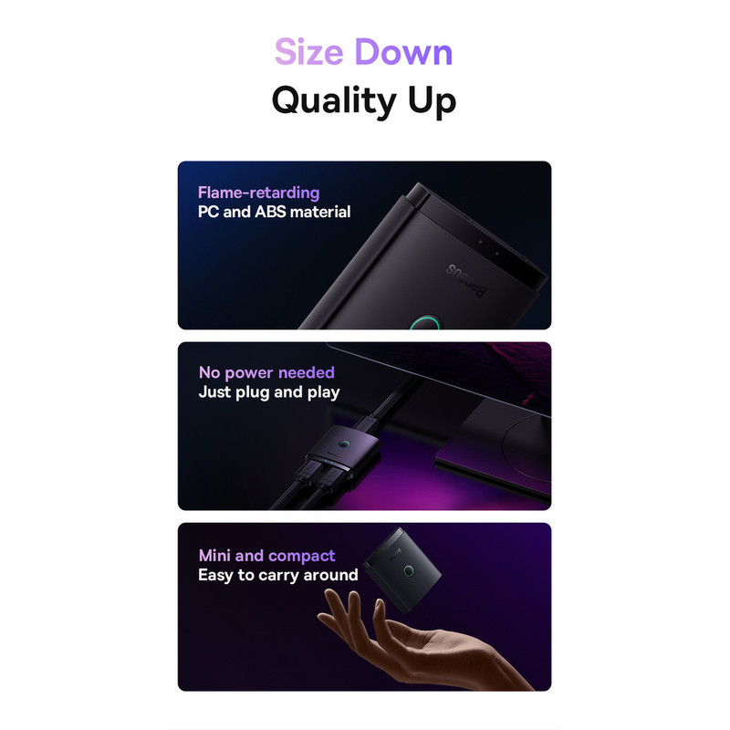 سوئیچ 1 به 2 HDMI بیسوس مدل BS-OH113