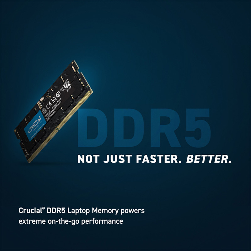 رم لپ‌تاپ DDR5 تک کاناله 16 گیگابایت 5600 مگاهرتز کروشیال مدل CT16 با تایمینگ CL46
